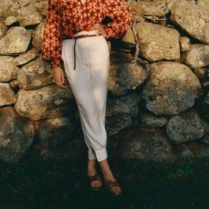 NWT Anthropologie white linen trouser